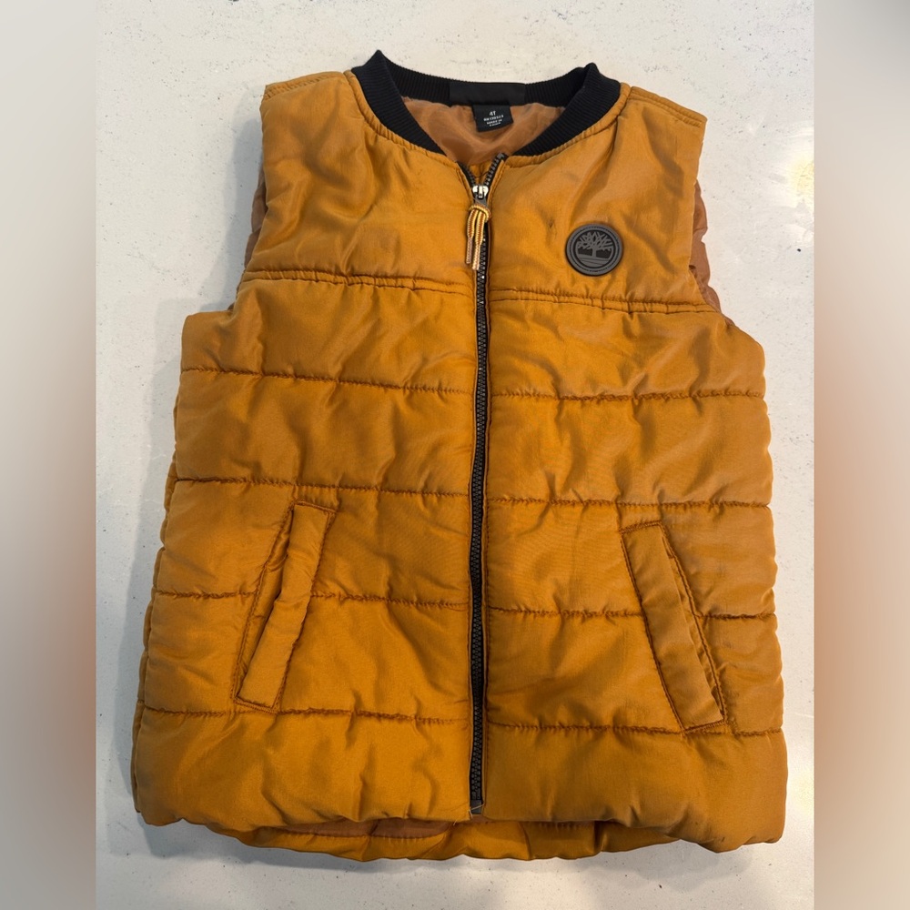 Timberland Orange Quilted Puffer Vest